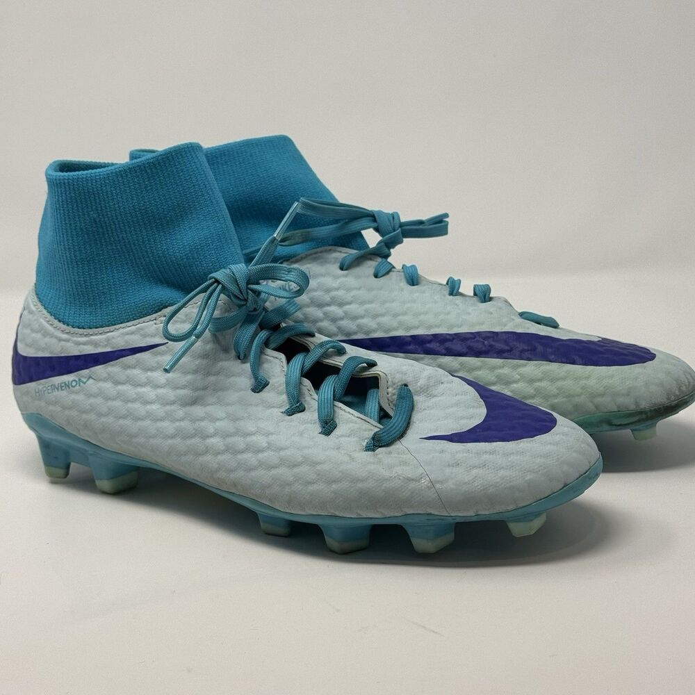 Nike Hypervenom Phantom 3 Academy AH7268 454 White Blue Soccer Cleats Men's 10